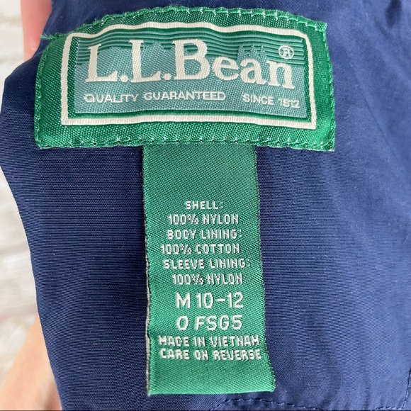 LL Bean Boys Kids Lined nylon Jacket Size M 10-12 - Picture 5 of 8